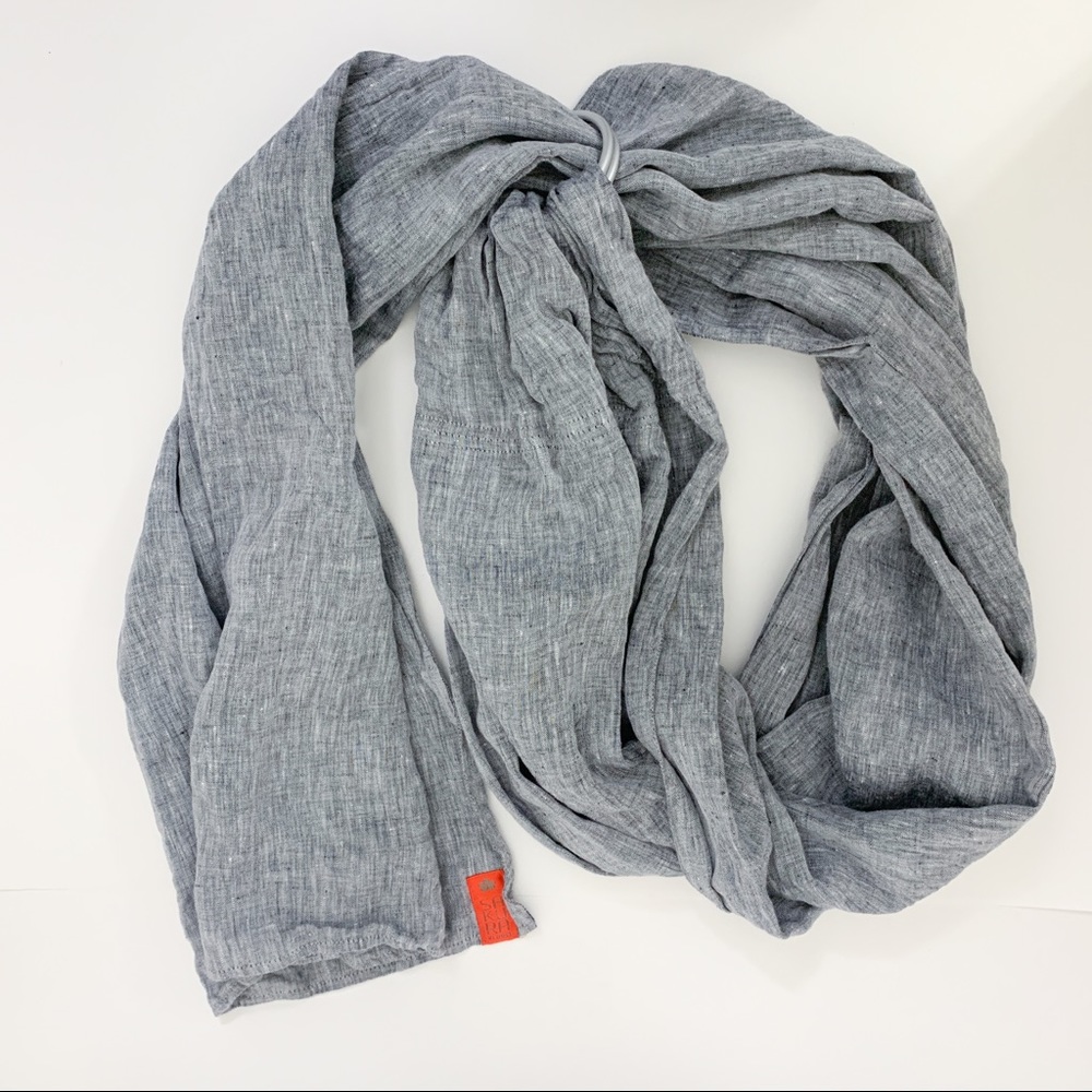 Sakura Bloom Baby Carrier Ring Sling Chambray Linen in Marin